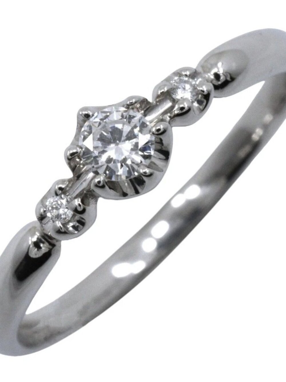 Ring Pt900Platinum/diamond #5.8(US Size) 2.6g Women